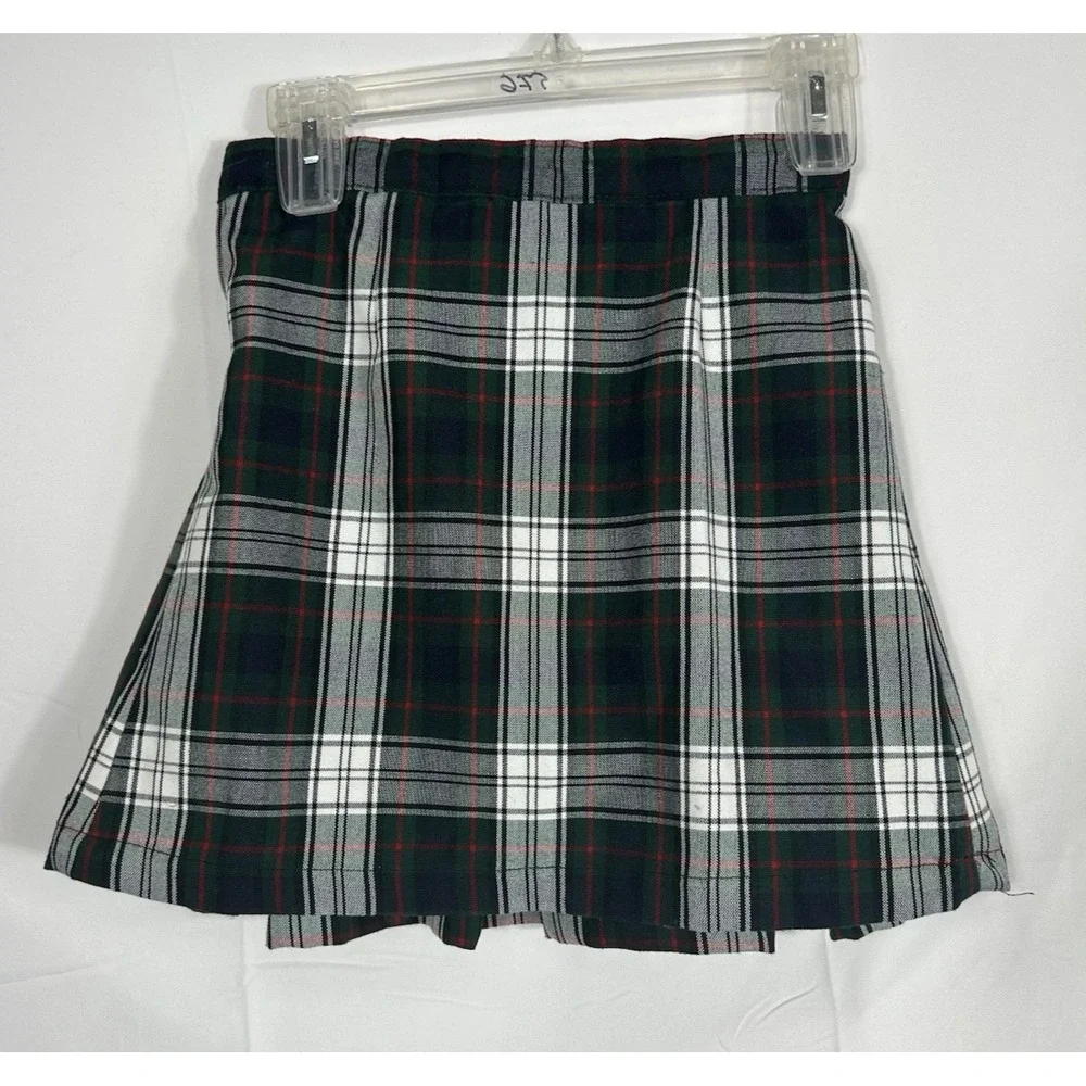 Tommy Hilfiger Girls Micro Mini Skirt /Skort Tartan Plaid Pleats Academia Preppy